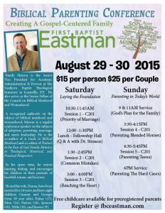 2015 Parenting Conference Schedule